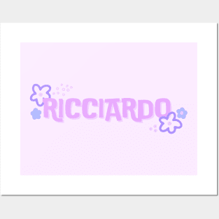 Daniël Ricciardo Cute Name Tag with Flowers Posters and Art